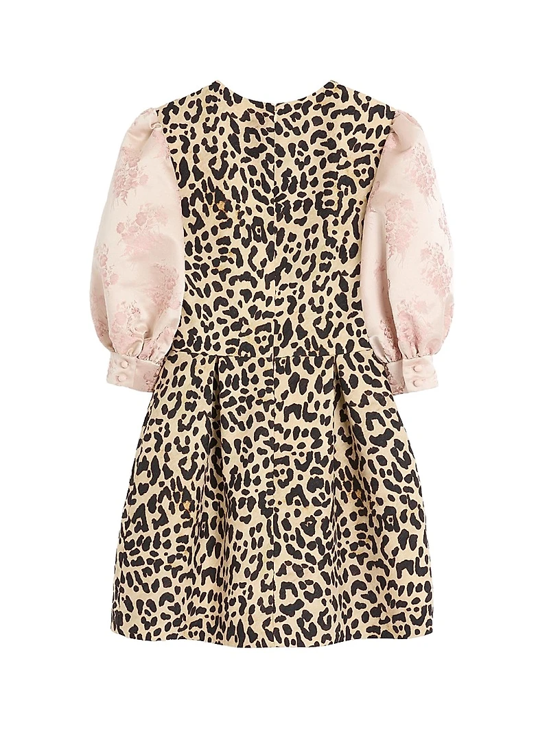 Crepe Couture Short Dress with Animalier Print
