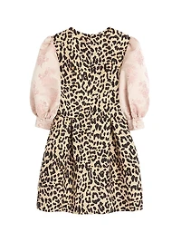 Crepe Couture Short Dress with Animalier Print