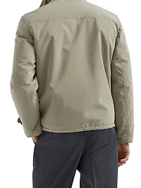 Bonded Nylon Outerwear Jacket with Detachable Shearling Insert