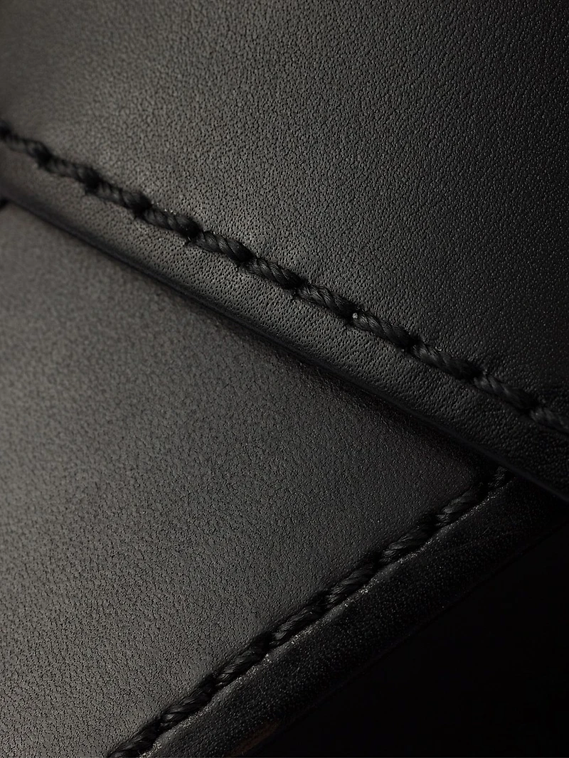 Leather Crisscross Slides with Buckle