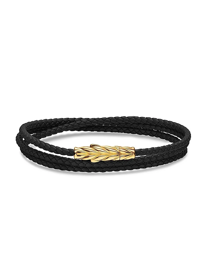Chevron Triple Wrap Bracelet Leather