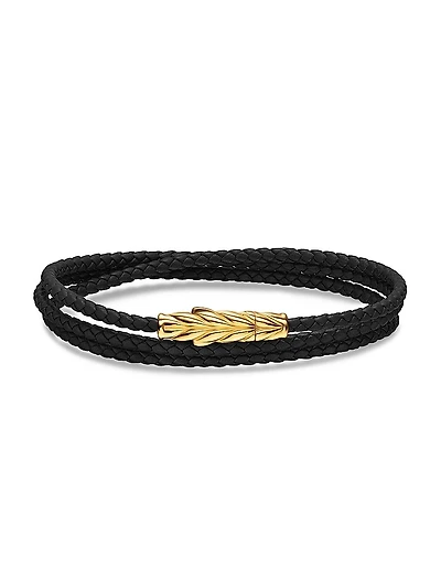 Chevron Triple Wrap Bracelet Leather