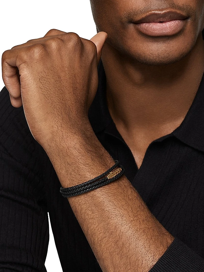 Chevron Triple Wrap Bracelet Leather