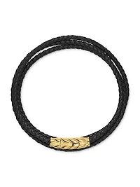 Chevron Triple Wrap Bracelet Leather