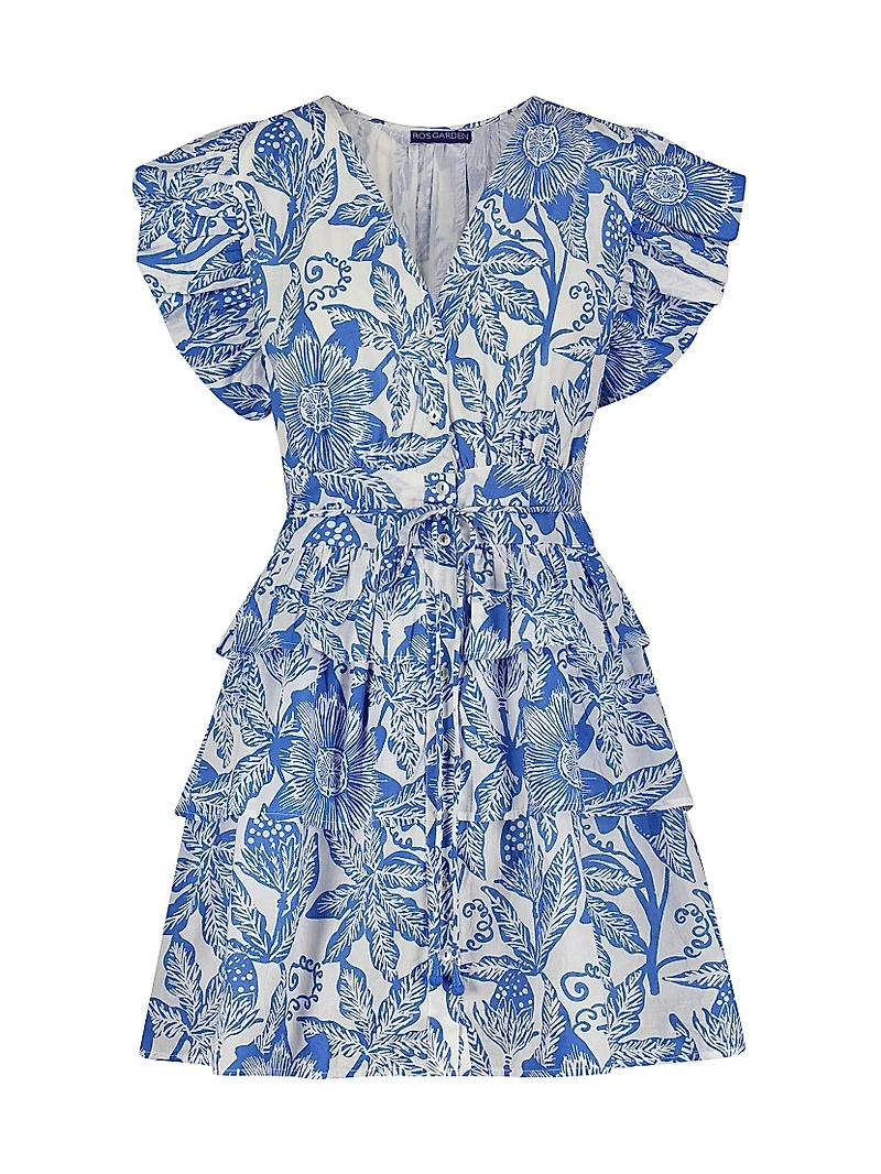 Floral Cotton Tiered Minidress