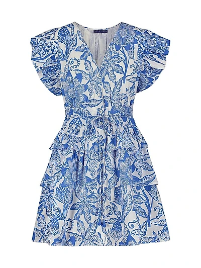 Floral Cotton Tiered Minidress