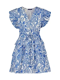 Floral Cotton Tiered Minidress