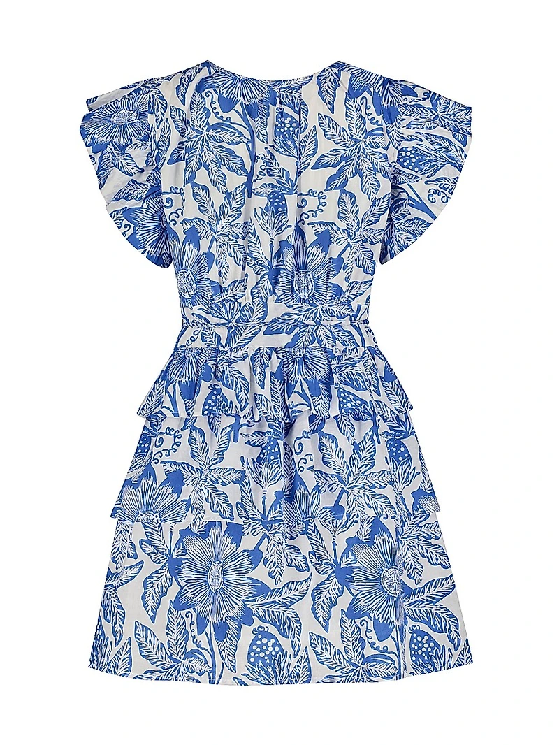 Floral Cotton Tiered Minidress