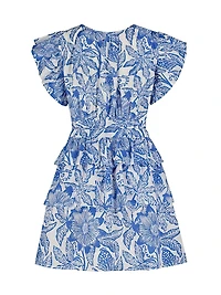 Floral Cotton Tiered Minidress