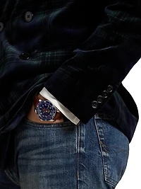 Double-Breasted Velvet Plaid Polo Jacket