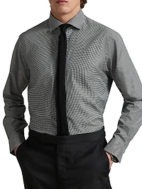 Classic Fit Houndstooth Twill Shirt