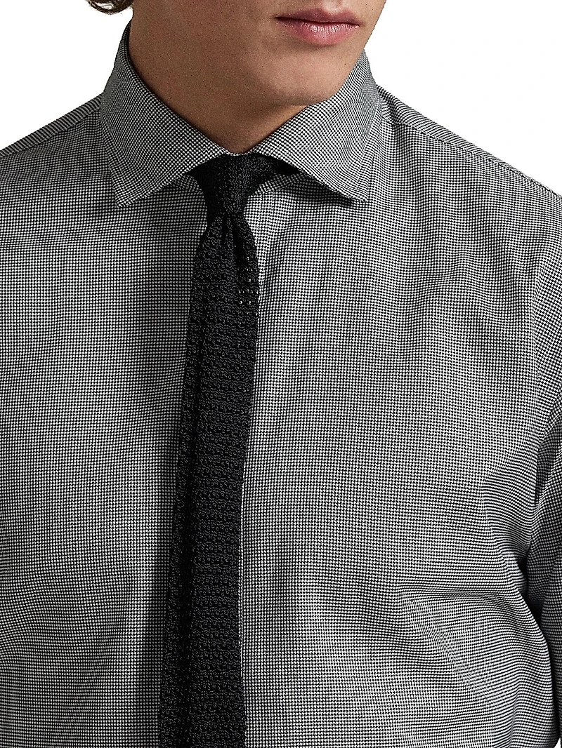 Classic Fit Houndstooth Twill Shirt