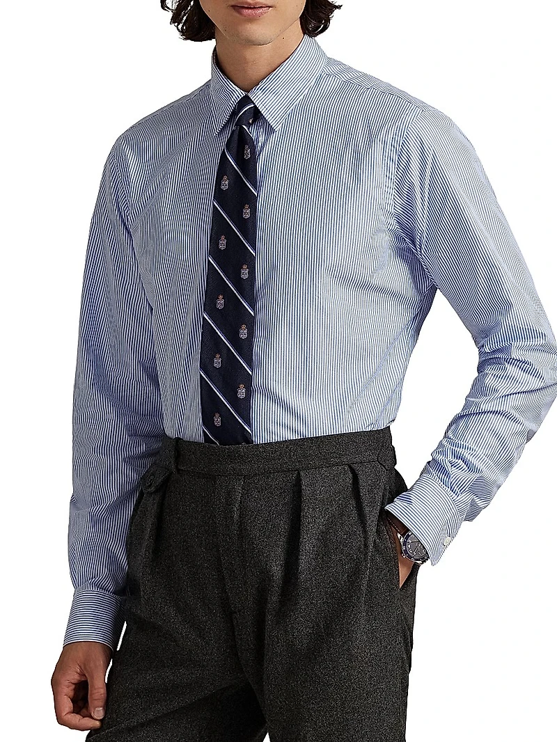 Classic-Fit Striped Poplin Shirt