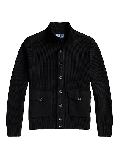 Wool Mock Turtleneck Cardigan