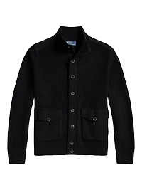 Wool Mock Turtleneck Cardigan