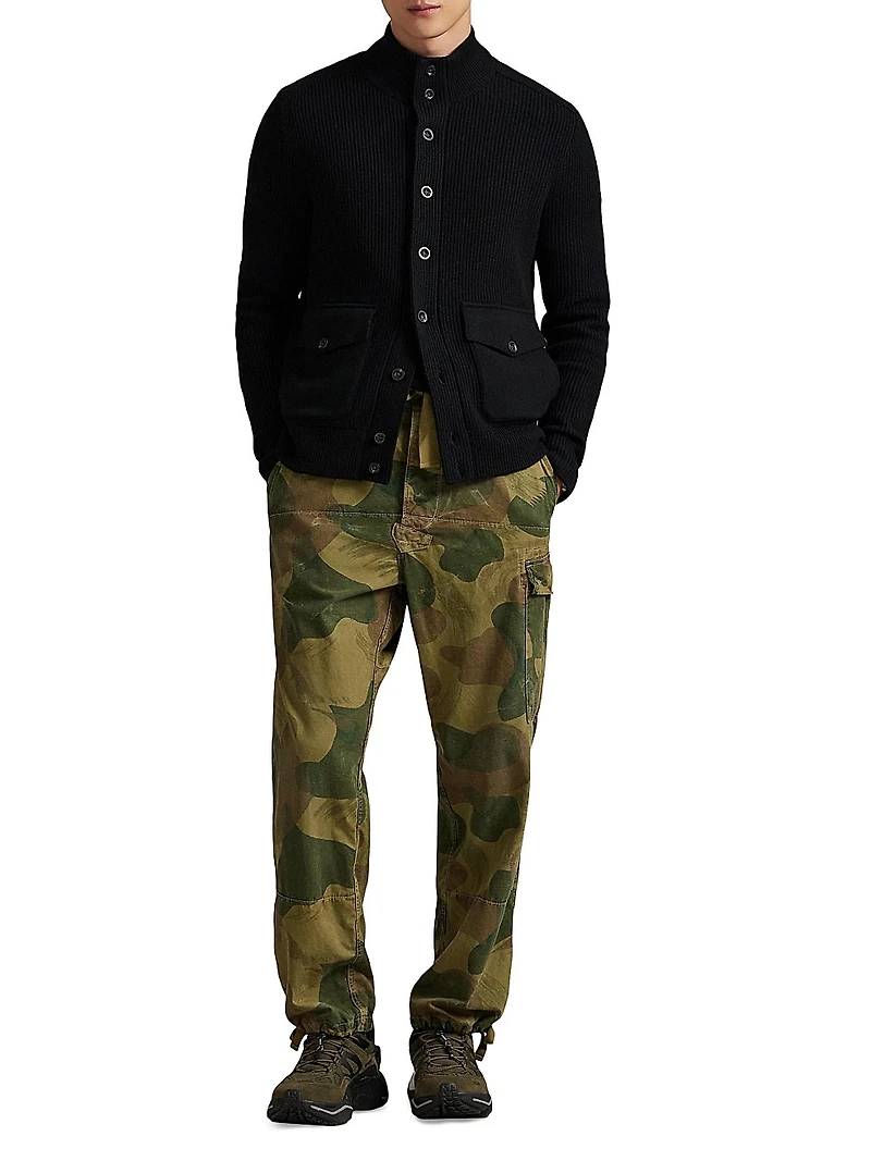 Wool Mock Turtleneck Cardigan