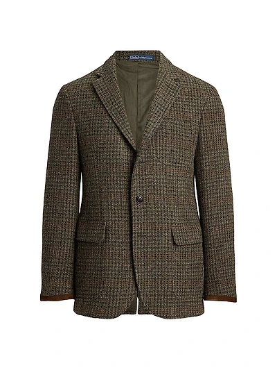 Polo Tailored Plaid Tweed Sport Coat
