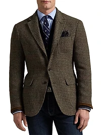 Polo Tailored Plaid Tweed Sport Coat