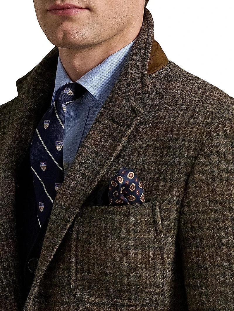 Polo Tailored Plaid Tweed Sport Coat