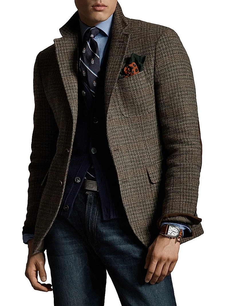 Polo Tailored Plaid Tweed Sport Coat