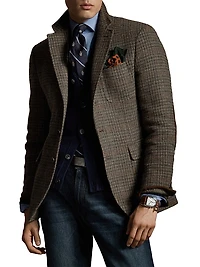 Polo Tailored Plaid Tweed Sport Coat