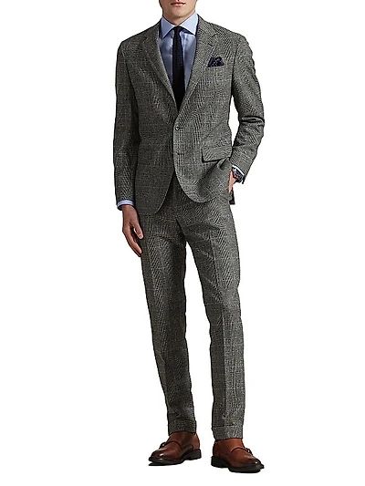 Polo Tailored Glen Plaid Wool Suit