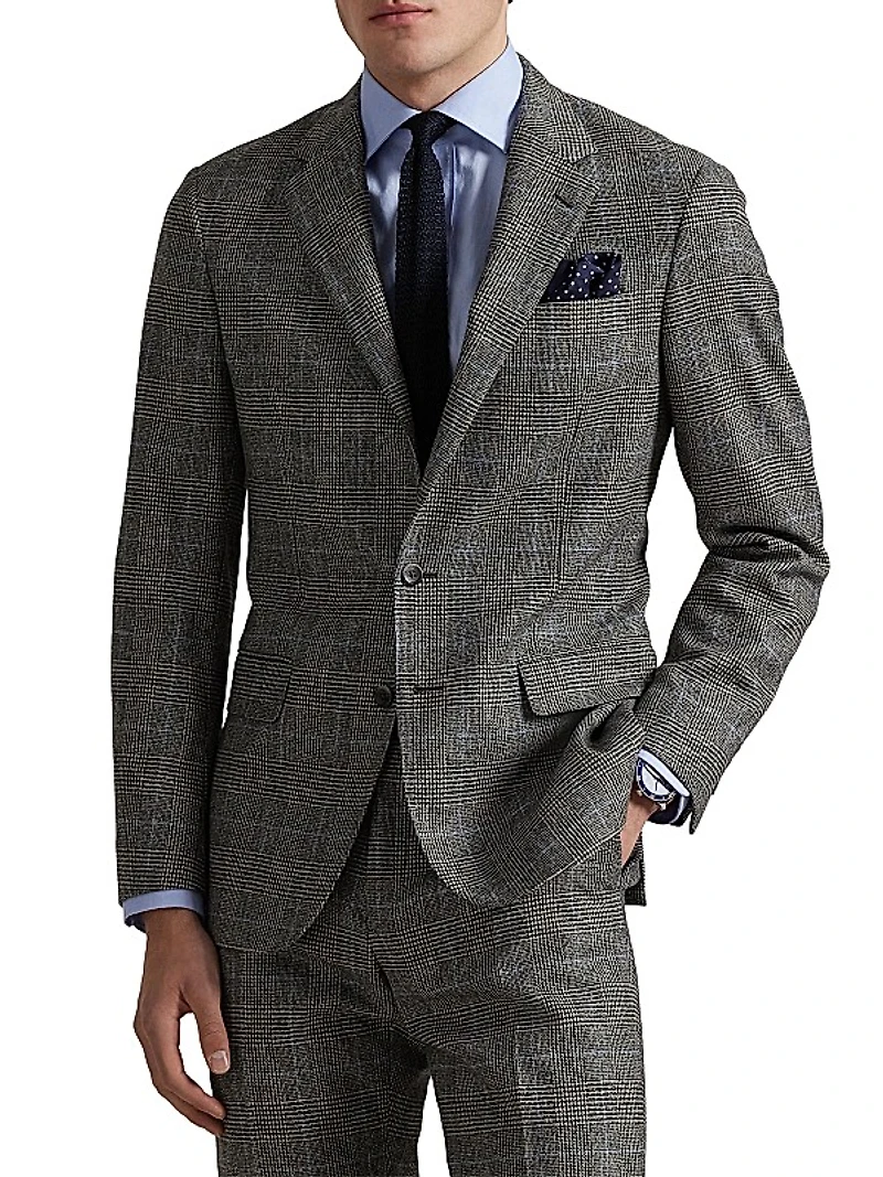 Polo Tailored Glen Plaid Wool Suit