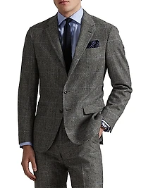 Polo Tailored Glen Plaid Wool Suit