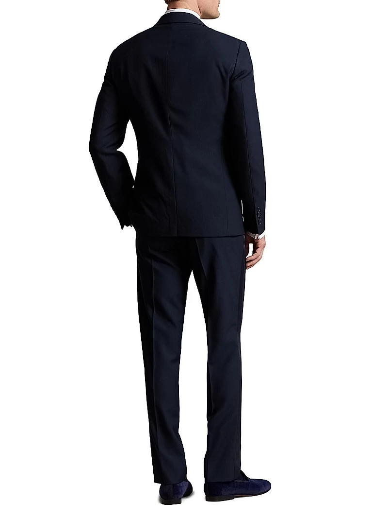 Polo Barathea Peak-Lapel Tailored Wool Tuxedo