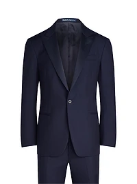 Polo Barathea Peak-Lapel Tailored Wool Tuxedo