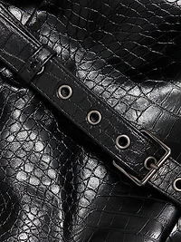 Vivian Bandeau Croc-Embossed Midi-Dress