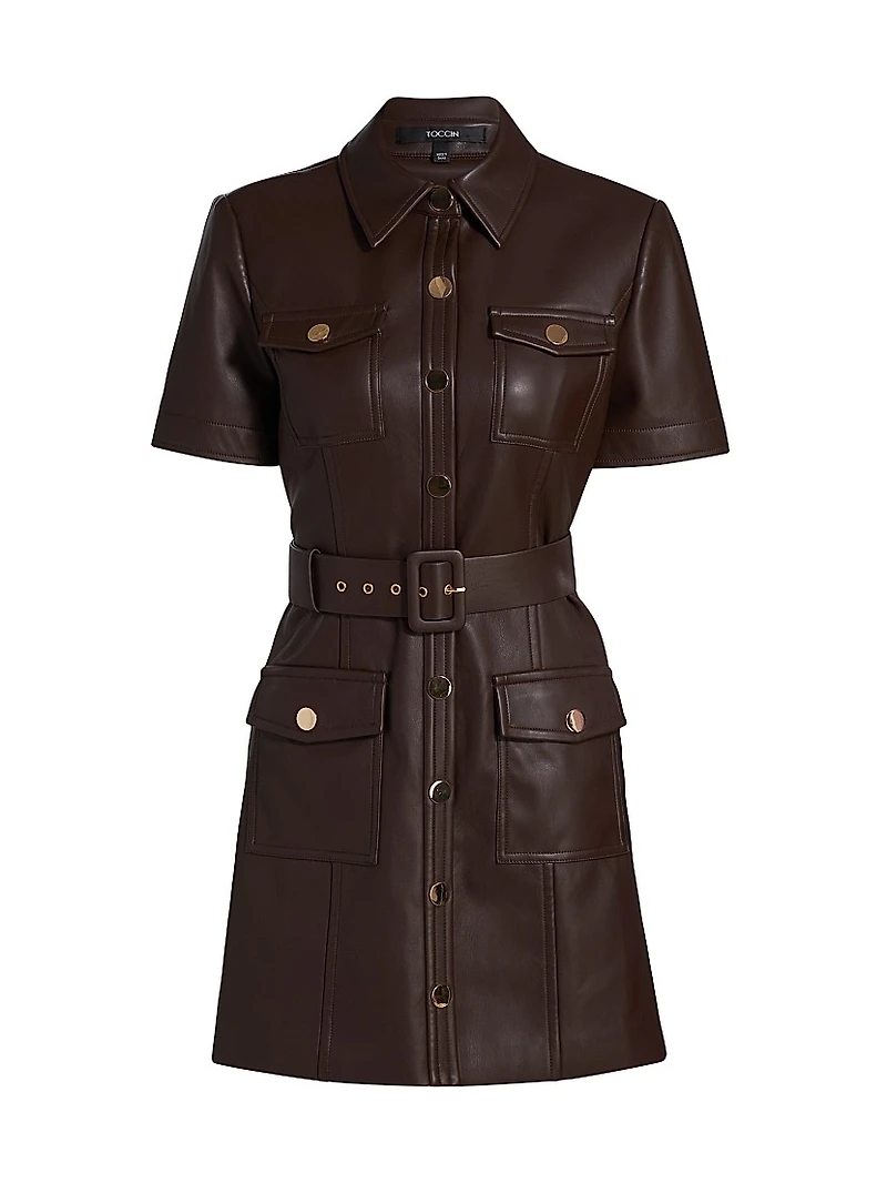 Lydia Faux Leather Minidress