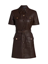 Lydia Faux Leather Minidress