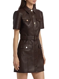 Lydia Faux Leather Minidress