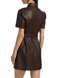 Lydia Faux Leather Minidress
