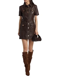 Lydia Faux Leather Minidress