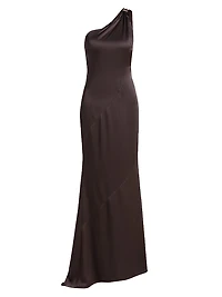 Callum One-Shoulder Satin Gown
