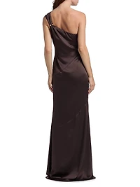 Callum One-Shoulder Satin Gown