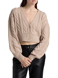 Luxe Cable Knit Wool-Cashmere Cardigan