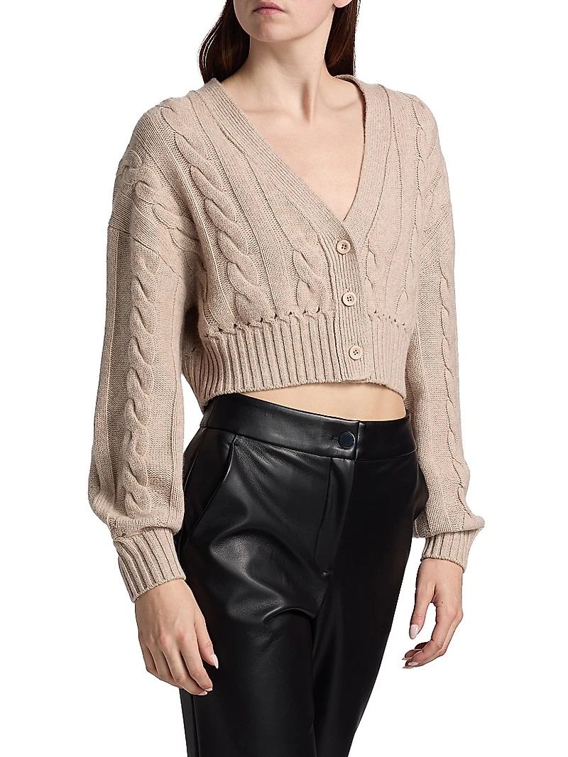 Luxe Cable Knit Wool-Cashmere Cardigan