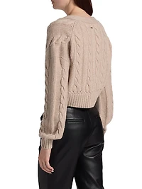 Luxe Cable Knit Wool-Cashmere Cardigan