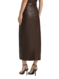 Meg Vegan Leather Midi-Skirt