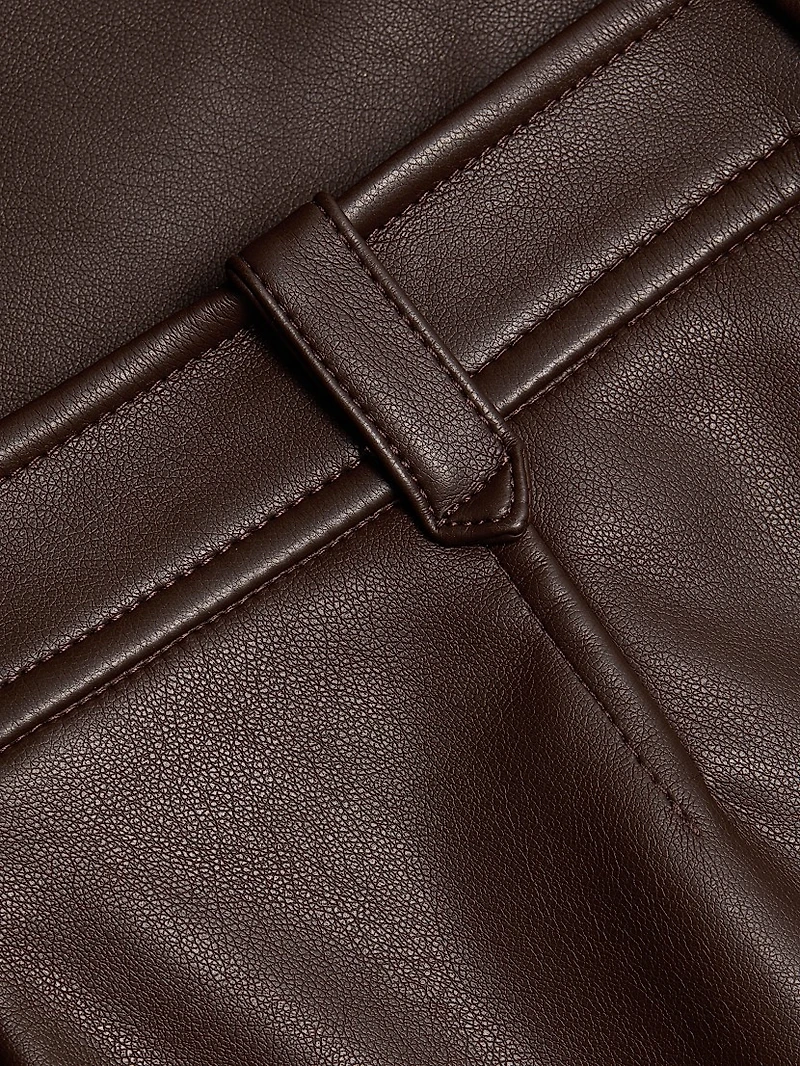 Meg Vegan Leather Midi-Skirt