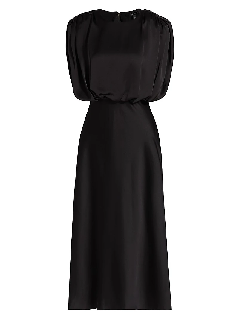 Floral Sleeveless Blouson Midi-Dress