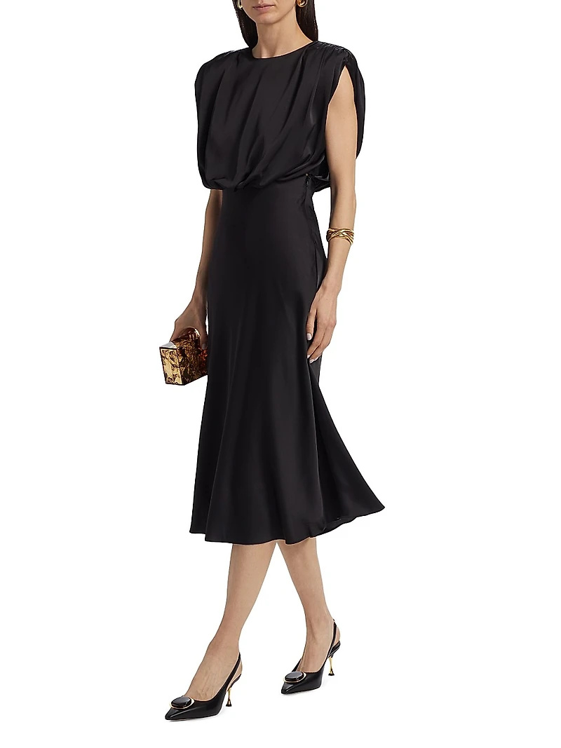 Floral Sleeveless Blouson Midi-Dress