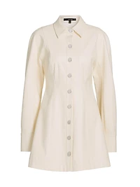 Alexa Seamed Vegan Leather Minidress