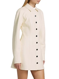 Alexa Seamed Vegan Leather Minidress