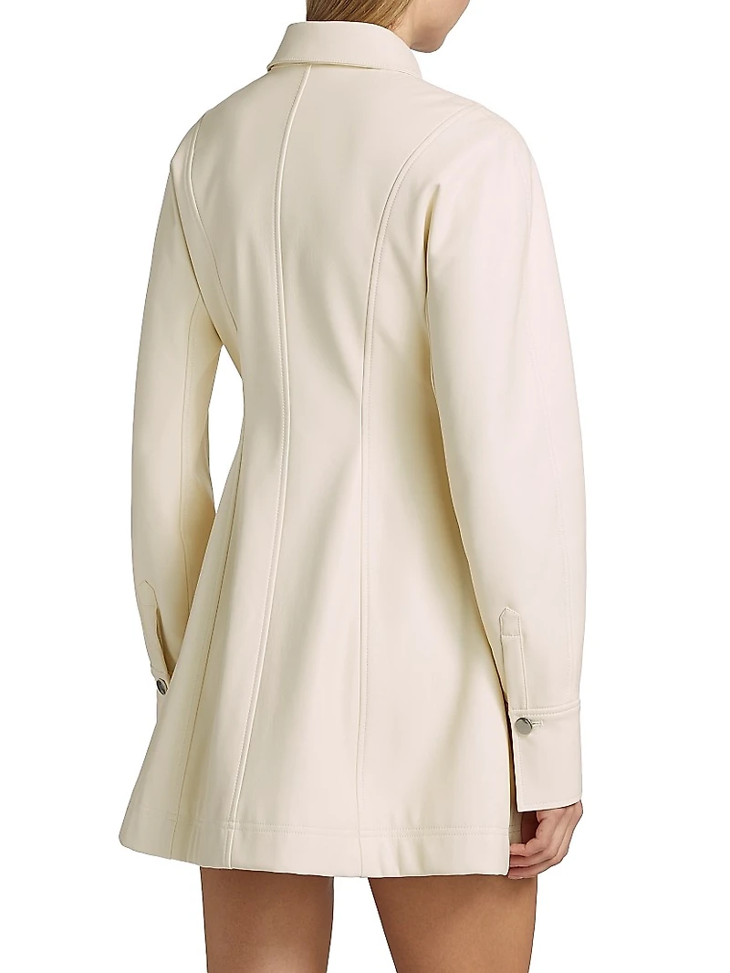 Alexa Seamed Vegan Leather Minidress