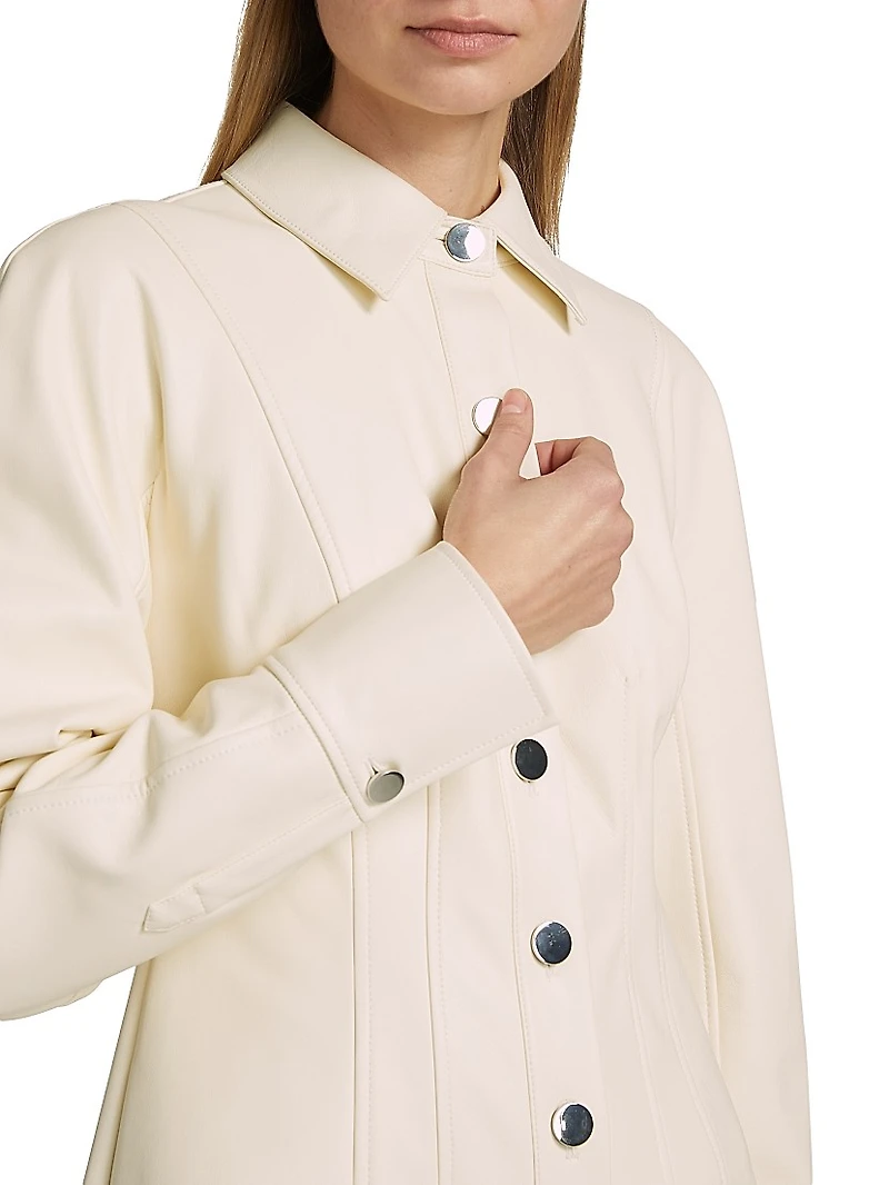 Alexa Seamed Vegan Leather Minidress