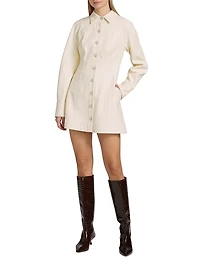 Alexa Seamed Vegan Leather Minidress